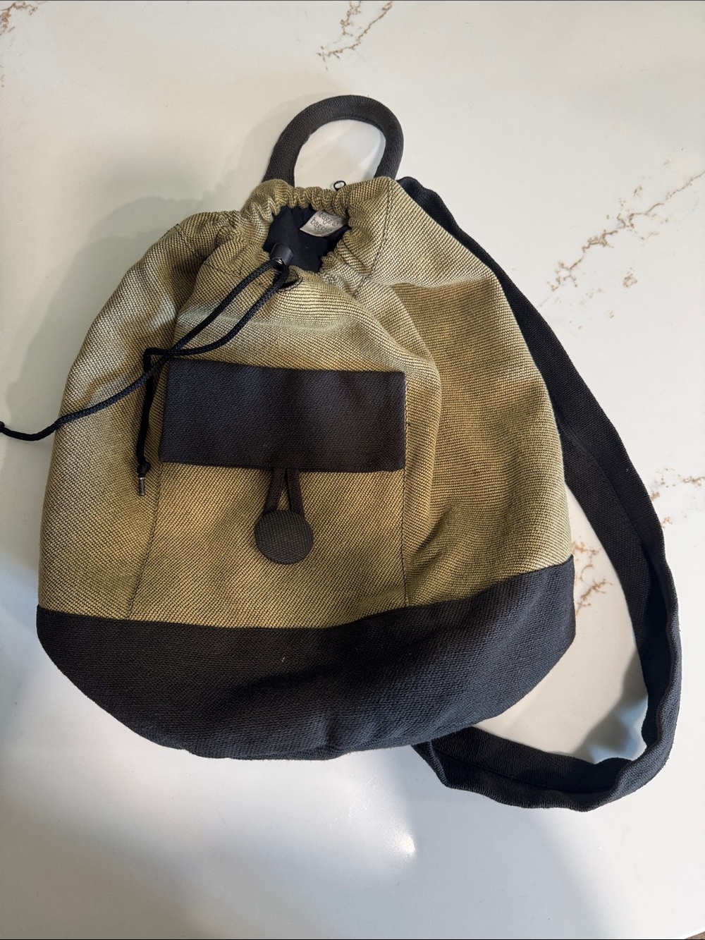 Vintage Canvas Drawstring Sling Bag/backpack made in USA bags & baggage